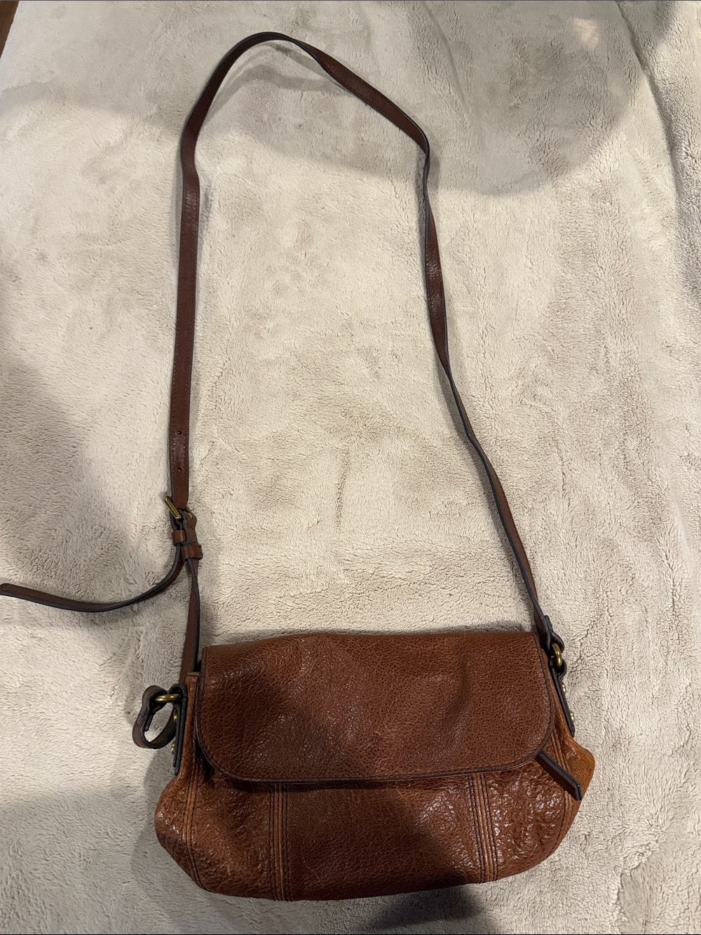 Fossil Classic Brown Leather Crossbody Bag